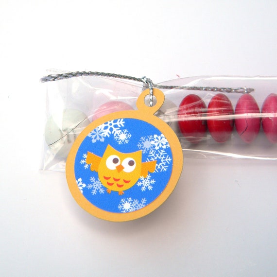 Snowflake Owl Candy Treat Bag Favors, Set of 12 Il_570xn