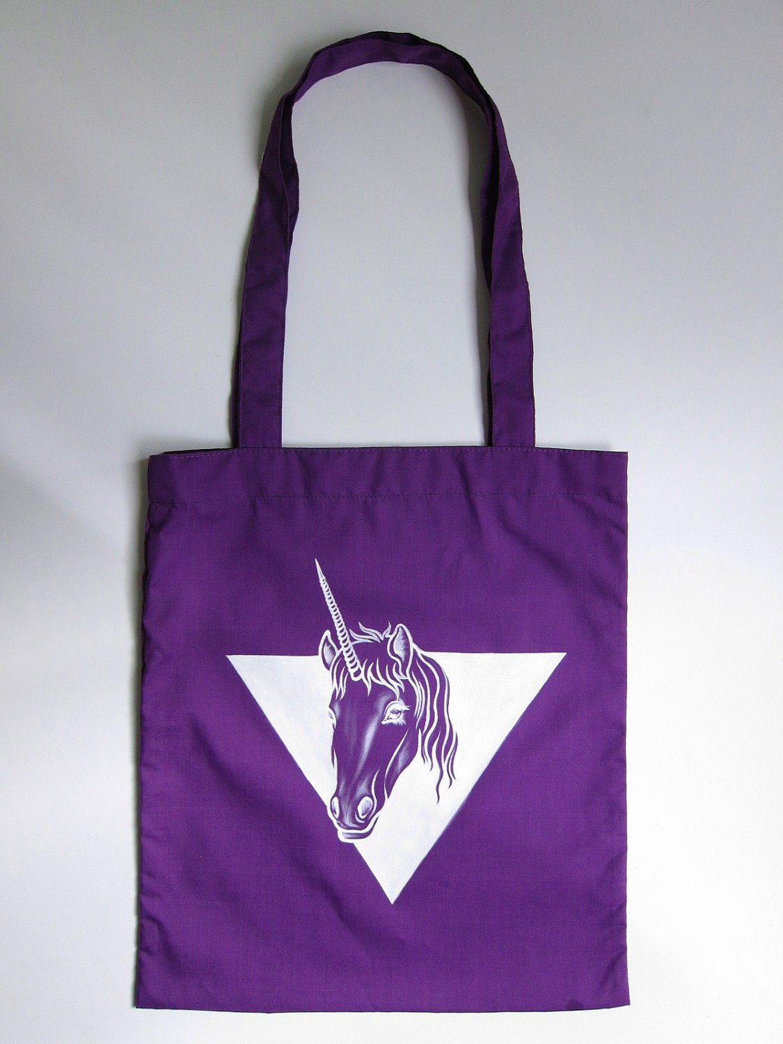 Unicorn Triangle - handmade hand painted tote