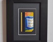 Art Oil Painting New York City Coffee Cup on Upcycled NYC Subway Card