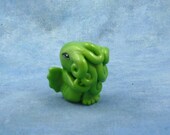 Bright Green Cthulhu Figure - Original Horror Sculpture Inspired by H.P. Lovecraft
