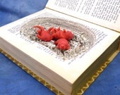 Baby Rat Book Nest, Original Polymer Clay Rodent Sculpture