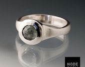Rose Cut Montana Sapphire Ring in Sterling Silver