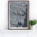 Sydney Type Map in Sheer Slate - decorative screen print