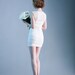 White Bodycon Sleeveless Tulle Wedding Party Dress
