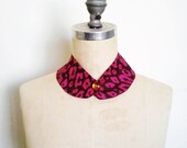 The Collar Necklace, Detachable Collar in Hot Pink and Brown Leopard Print