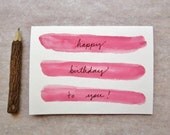 Happy Birthday Watercolor Card in melon