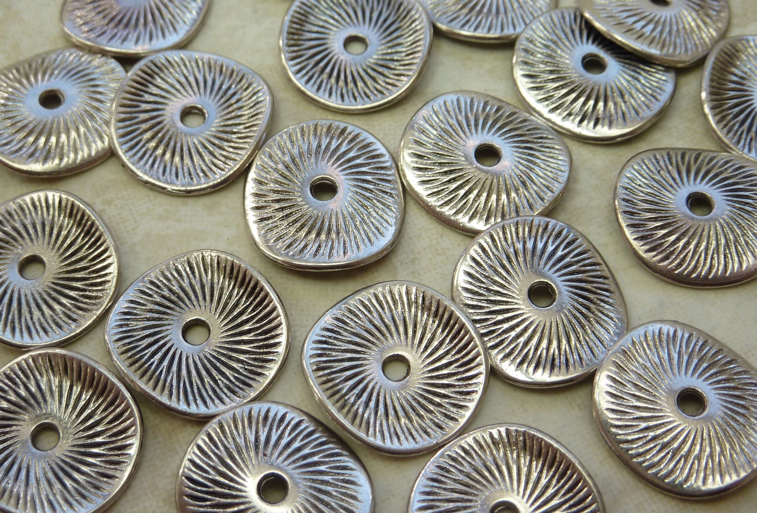 15mm Antique Silver Base Metal Spacer Beads