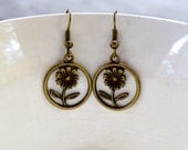 Daisy Earrings - Antique Bronze - Spring - Flowers - Spring Jewelry - Summer - Under 10 - Women