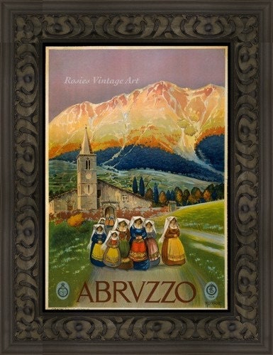 Vintage Travel Poster of Abruzzo Italy - Giclee Artist's Print