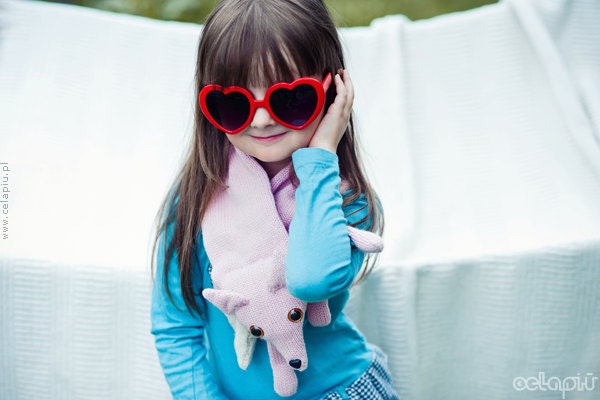 Mini Fox Scarf in Pastel Pink
