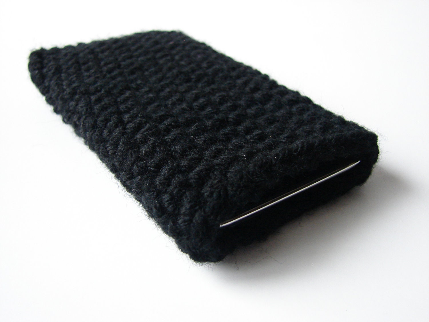 iPhone iPod iTouch Cover Crochet Sleeve Phone Case Black, MADE TO ORDER, Graduation Gift