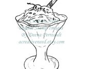 INSTANT DOWNLOAD Ice Cream SUNDAE Digital Stamp Image