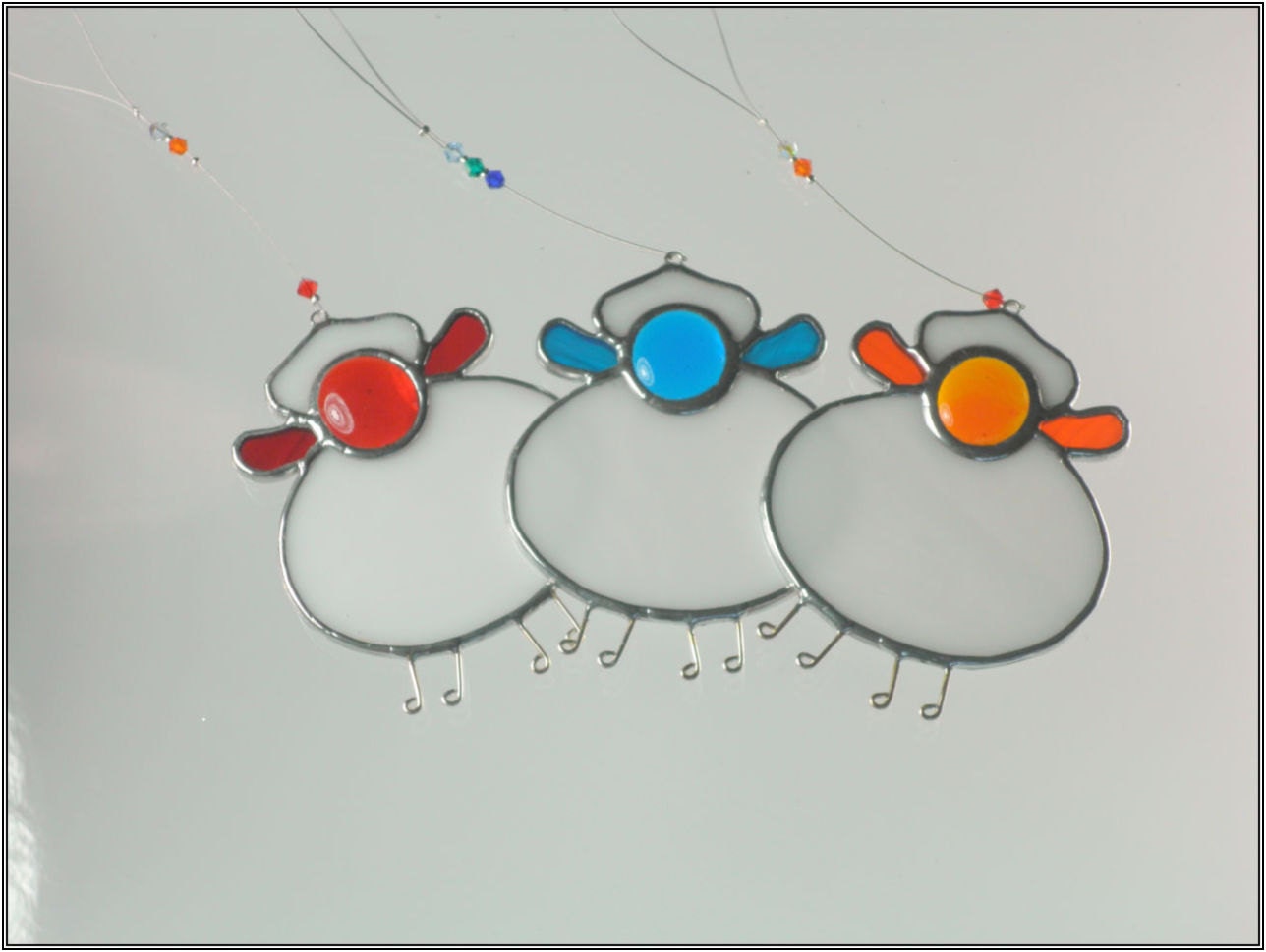 Stained glass Sheep Suncatcher & Christmas Decoration