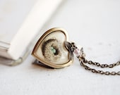 Bird Nest necklace - Heart locket - Mother necklace (L013)