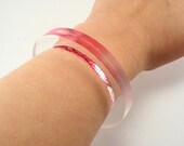 Minimalist Modern Bangle, Bright Pink Handmade Perspex Jewelry