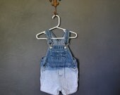Vintage Toddler Ombre Denim Shorts Overalls / size 12 months