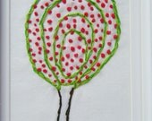 Hand Embroidered Apple Tree Framed Art - -Original Design