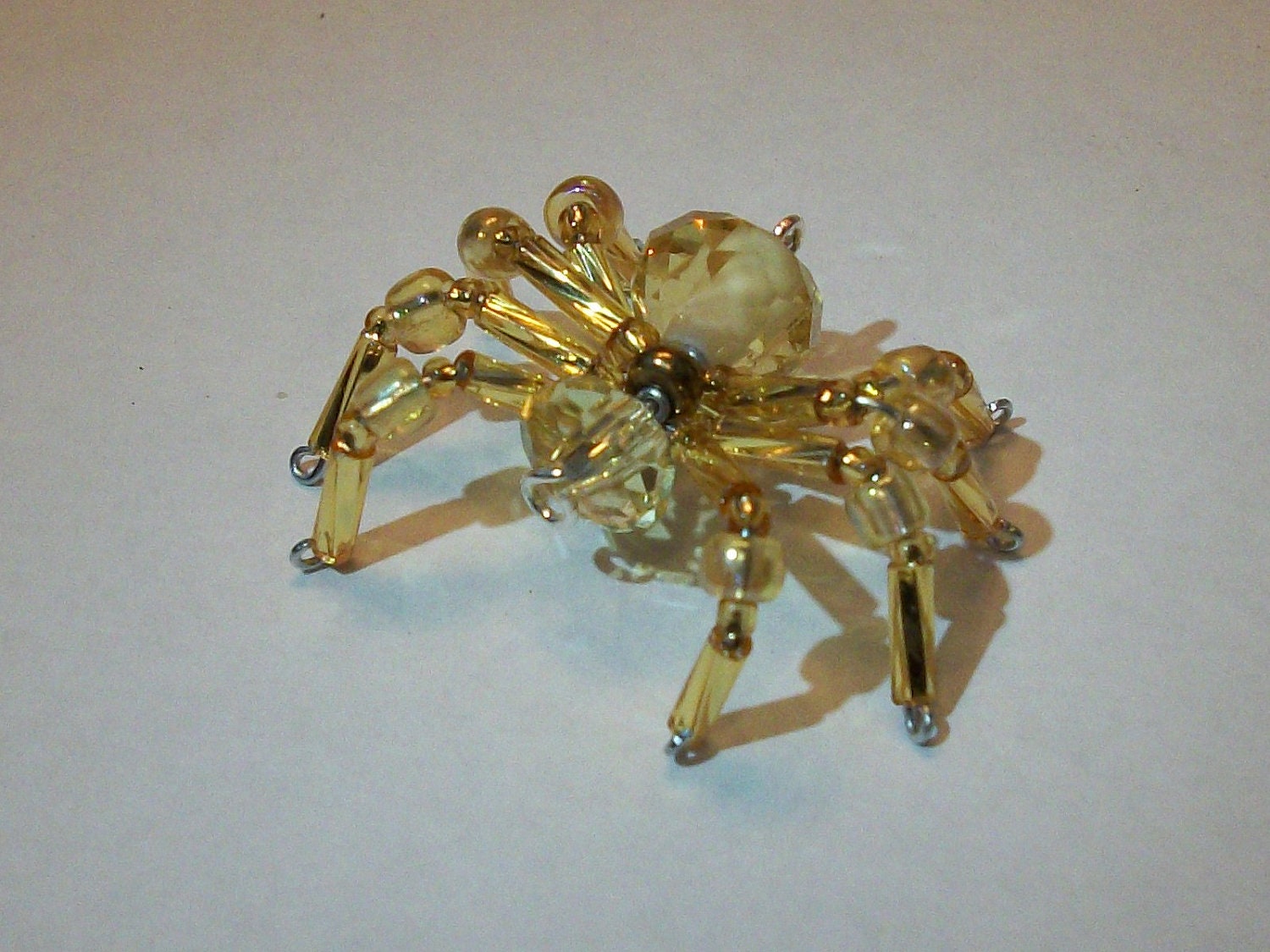 Crystal & Glass Beaded Garden Spider / Christmas Spider Ornament