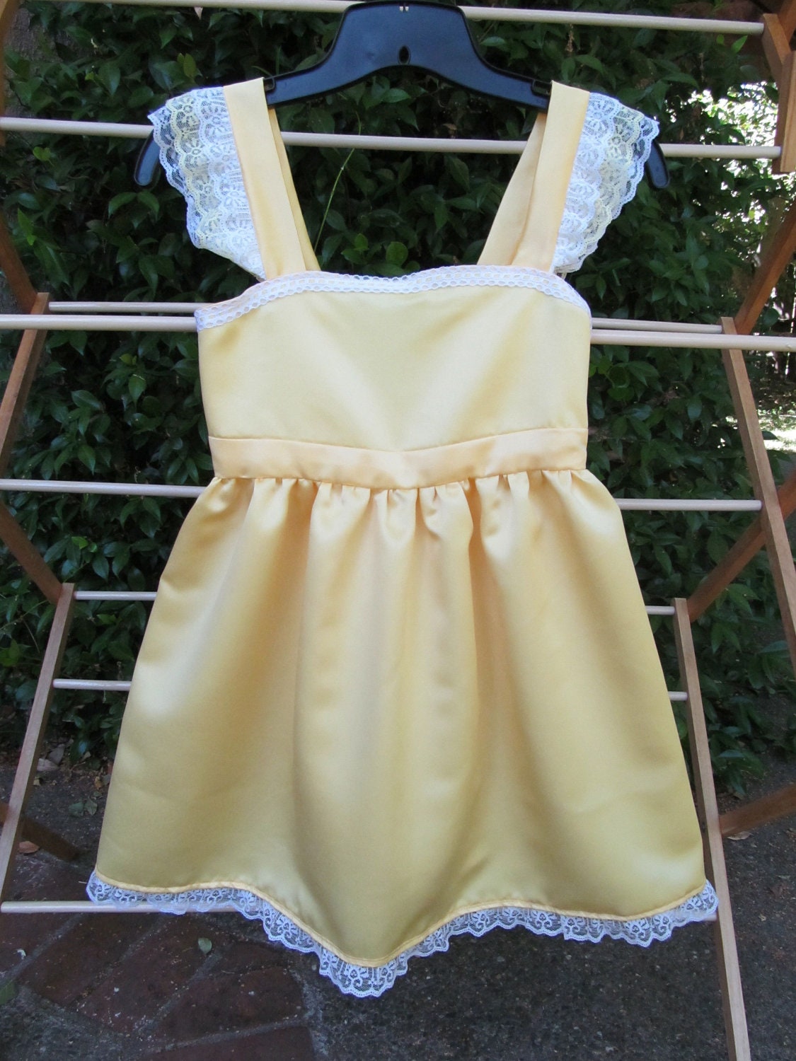 Princess Oz dress up apron girls pretty yellow