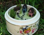 Needle Felted Covered Dish Pin Cushion -  One-of-a-kind Miniature Village