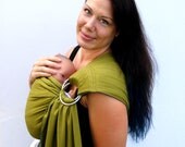 Ring Sling Baby Carrier Newborn Sling BabySoft stretch in Sage Green - Many Colors/Styles in Shop - Made to Order