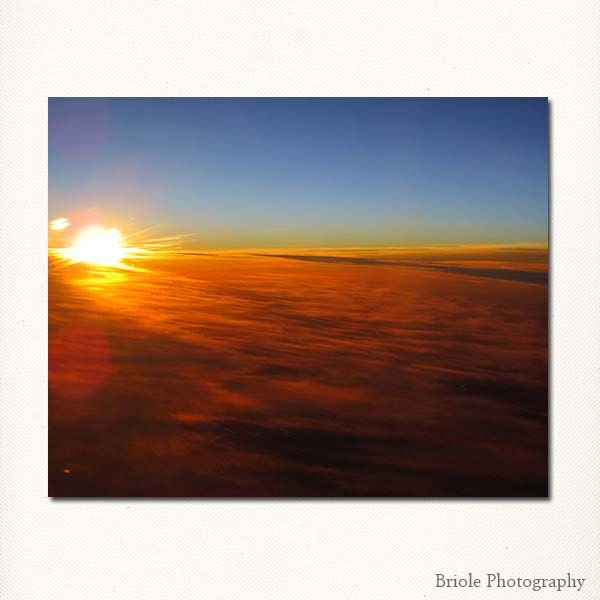 Picture of a Sunrise from a Plane. 8"x10" Affordable Fine Art Photography. Sunrise.