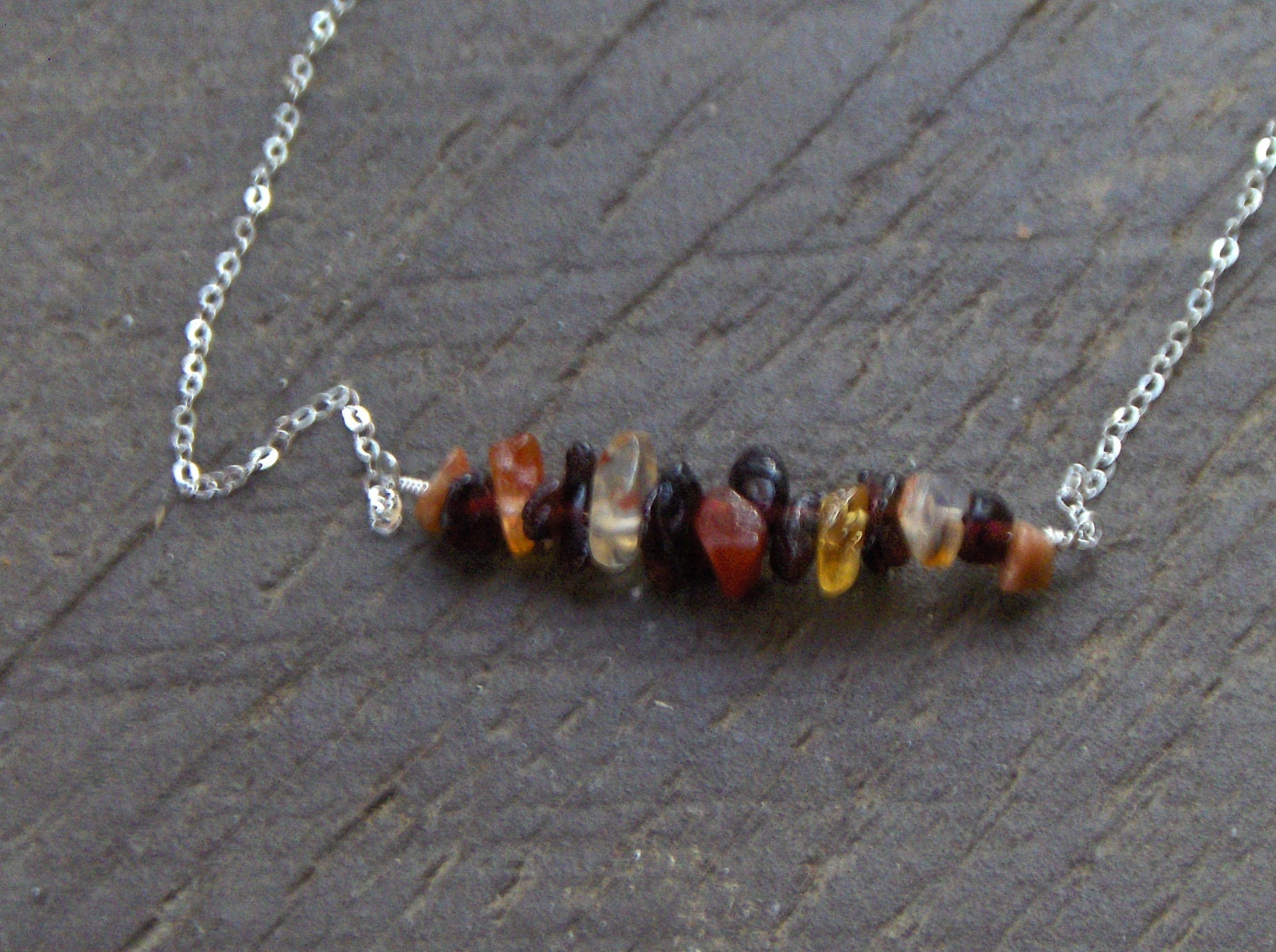 The Macha Crow's Indian Corn -Nine shades of Earthy Jasper and Agate Stones on  copper link necklace.