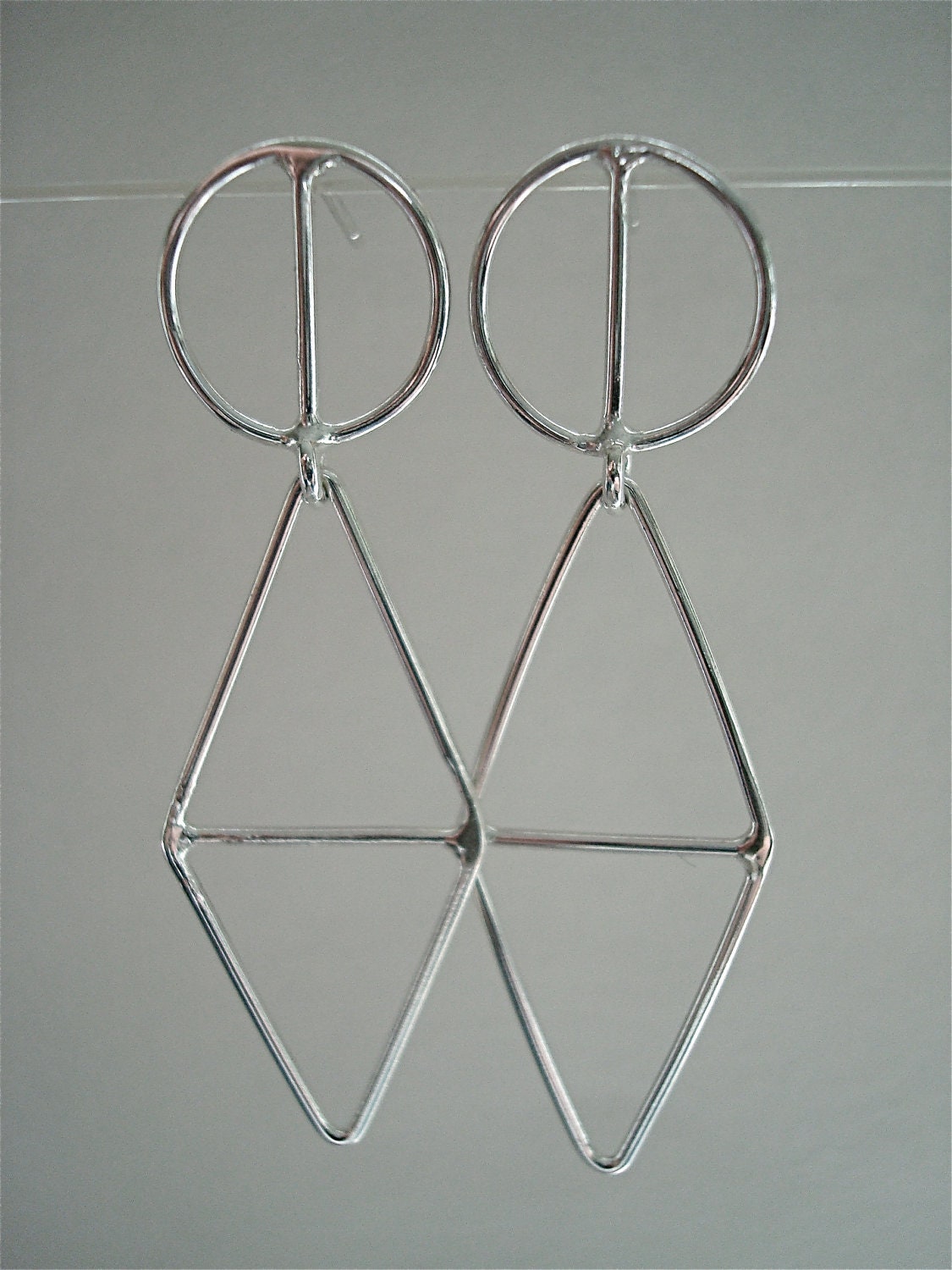 Sterling silver 'Line Drawing'  drop earrings