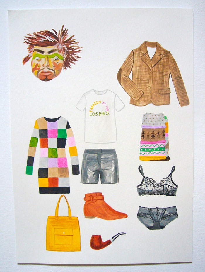 Original painting on paper - Fashion is for losers