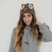 Chunky owl hat, beanie, adult, ear flap hat,  teen, womens, spring, winter, easter, woodland, brown, mothers day