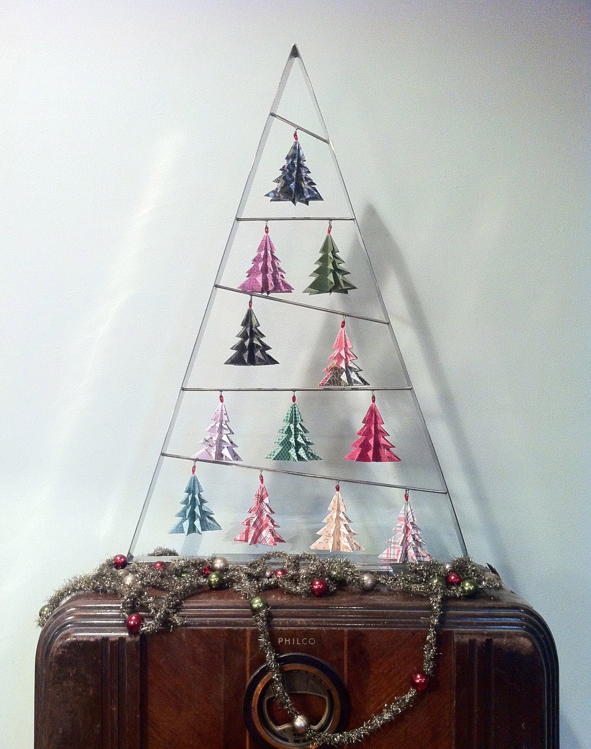 Origami Christmas Tree Ornaments (Merry) - Complete Set
