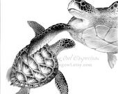 Sea Turtles - 8x10" Giclee Art Print