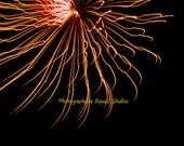 Modern Art Abstract Photography, Sun Burst Neon Fireworks Photo Print - 11 x 14