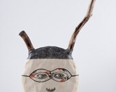Girl with Antlers Portrait Clay and Drawing - DreamHunter