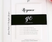 Unique Wedding Invitation Suite - Wedding Invitation, Wedding Invites - Black and White - Whimsy and Script Design - Sample