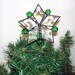Christmas tree topper, stained glass star, green star tree topper