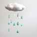 Ombre Cloud Mobile - "Fade into you" fabric sculpture in mint green, turquoise and white
