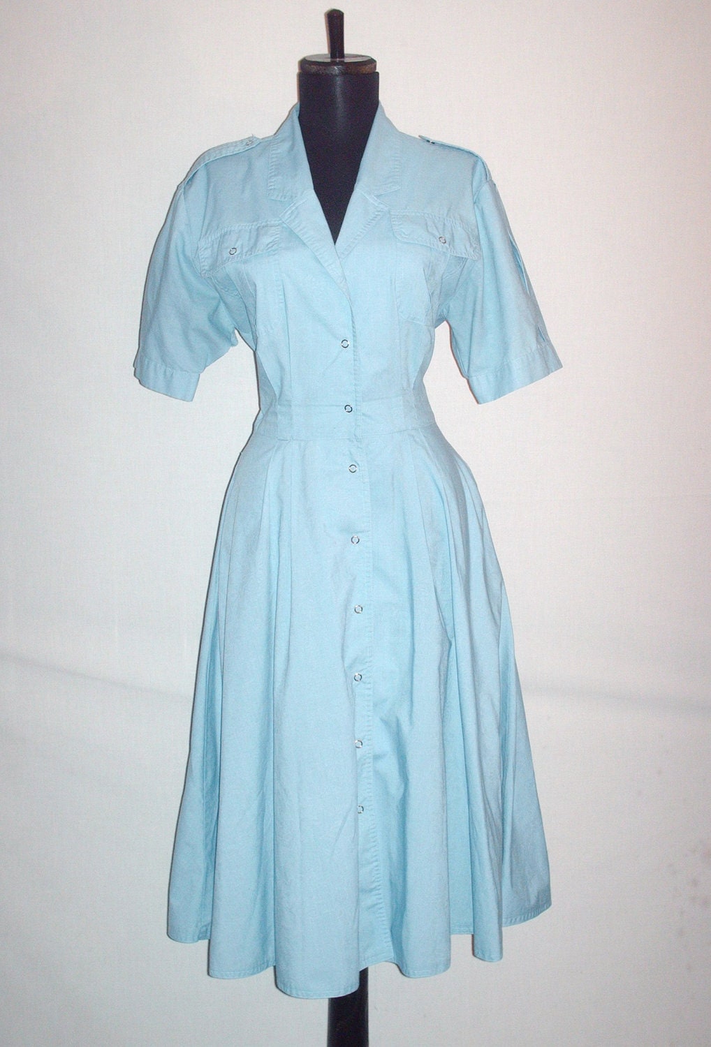 Vintage 1950s Baby Blue Classic Dress