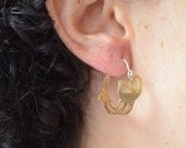 Brass hoops with sterling silver ear wires