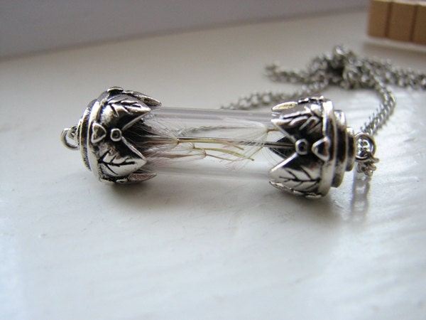 Gerber Daisy Necklace Silver Tube