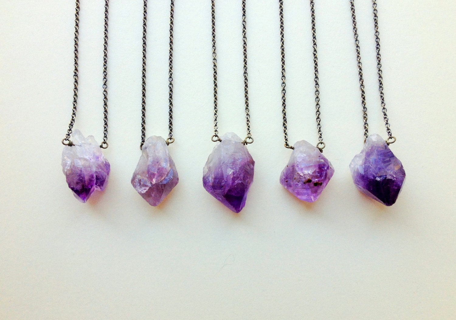Large Raw Amethyst Necklace