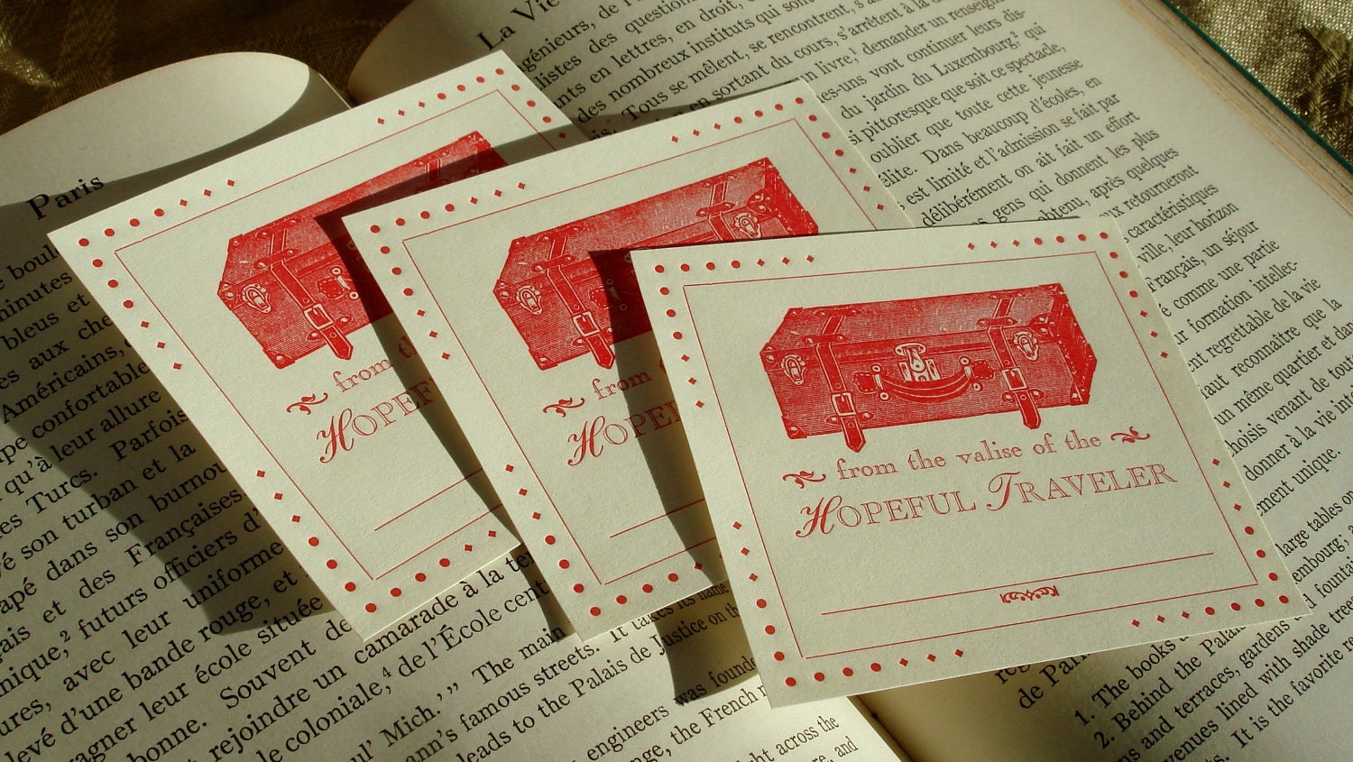 HOPEFUL TRAVELER Letterpress Bookplates 10 Pack