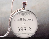 I still believe in 398.2 fairy tale necklace charm, book pendant, book jewelry, book jewellery