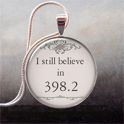 I still believe in 398.2 fairy tale necklace charm, book pendant, book jewelry, book jewellery