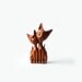 Vintage Wood Carved Loving Cats Figurine