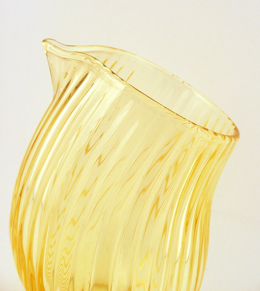 Vintage Creamer Pitcher Amber Glass No Handle