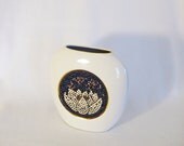 White Ikebana Vase mosaic vase modern art home decor Japanese Lotus functional art black white zen ceramic floral vase