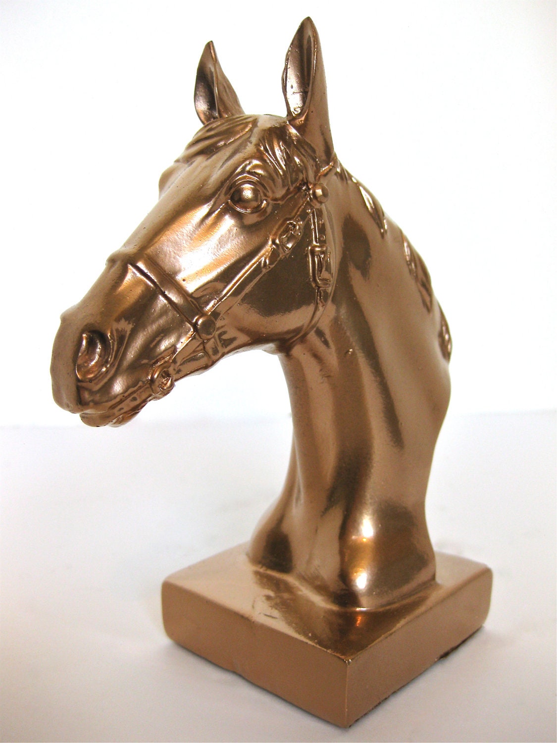 Copper Horse Bust/Animal Statue/Trendy/Metallic/Gilded/Home Decor