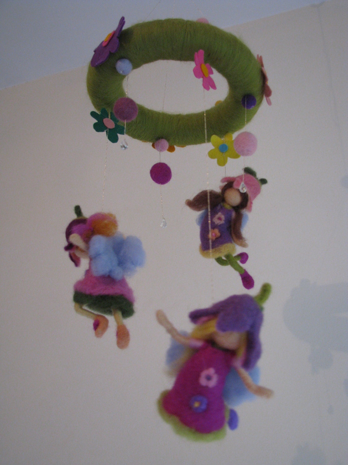 Magic garden needle felted waldorf inspired mobile