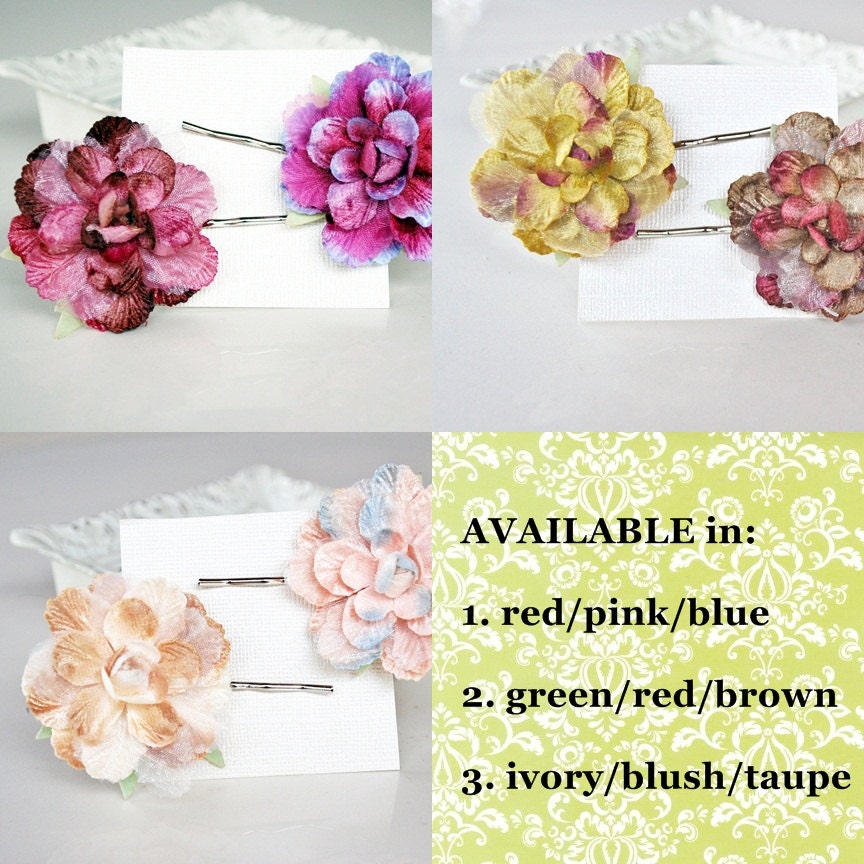 organza and velvet flower hair clips for women and girls: velma